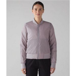 Lululemon Non-Stop Bomber Reversible Jacket Dark Chrome Size 6 Swift